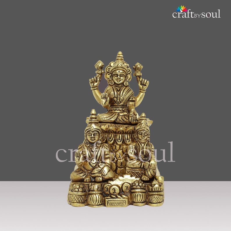 Brass Lakshmi Kuber Statue With Chitralekha Kubera Laxmi Etsy
