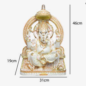 Marble Ganesha Statue18 Big Pure Marble Ganesh - Etsy