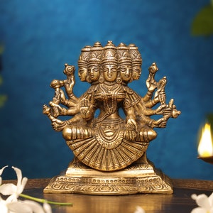Gayatri Statue, Goddess Gayatri Idol,5&quot; Small  Maa Gayatri,Religious Statue,Spiritual Statue, Bhuvanesvari, Savitri Vedanta, Pranagni, Deity
