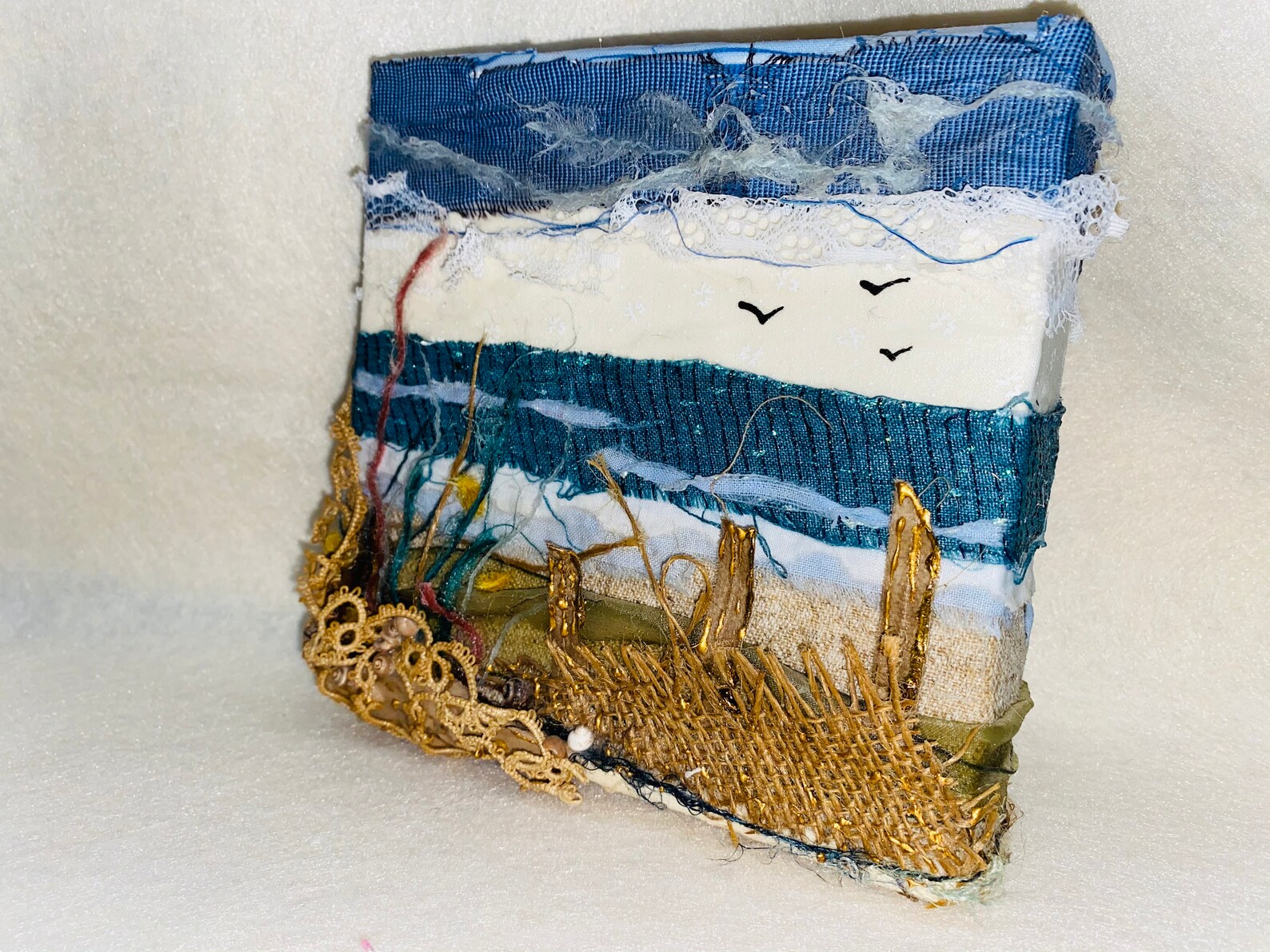 Original Mixed Media Canvas Art Beach Life Etsy