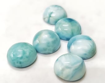 天然ラリマーラウンドカボション、ルースジェムストーン（3 mm-25 mm）