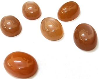 Natural Peach Moonstone 3x5mm-15x20mm Oval Cabochon Flat Back Loose Gemstone