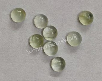 Prehnite naturale con cabochon rotondo, pietra preziosa sciolta (3 mm-20 mm)