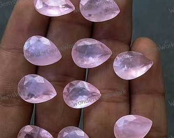 Natural Rose Quartz Cabochon Pear Shape Rose Quartz Gemstone AAA Quality For Jewelry Making Stone 7x10mm To 13x18mm