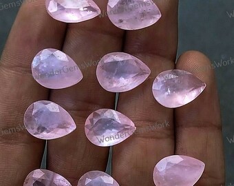 Rose Quartz Gemstone Cut Stone-Rose Quartz Cut Stone-Natural Rose Quartz Faceted Cut Pear Shape Gemstone-High Quality-Wholesalegems