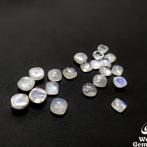 Natural Rainbow Moonstone 3mm-20mm Cushion Cabochon Loose Gemstone 3, 4, 5, 6, 7, 8, 9, 10, 11, 12, 13, 14, 15, 16, 17, 18, 19, 20mm