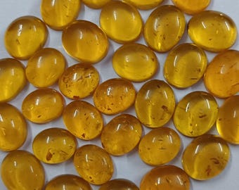 Synthetic Baltic Amber Cabochon, Calibrated Oval Gemstone (5x7mm - 20x30mm)