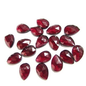 Natural Hyderabadi Garnet 6x9mm-12x16mm Pear Rose Cut Free Delivery Loose Gemstone 6x9mm, 7x10mm, 8x12mm, 9x13mm, 10x14mm, 12x16mm.