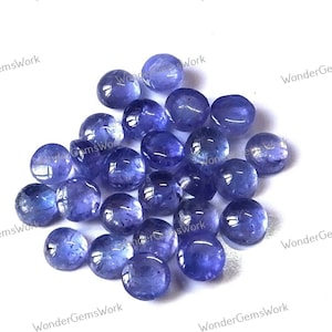 Natural Tanzanite 3mm-6mm Round Cabochon Loose Gemstone 3x3mm, 4x4mm, 5x5mm, 6x6mm.