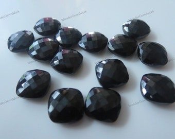 Natürlicher Schwarzer Spinell, Kissen Checker Schliff Edelstein (6 mm-12 mm)