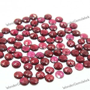 Natural Hyderabadi Garnet 6mm-15mm Round Rose Cut Free Delivery Loose Gemstone 6x6mm, 7x7mm, 8x8mm, 9x9mm, 10x10mm, 11x11mm, 15x15mm.