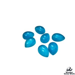 Cyan Jade AAA Quality Calibrated Size 3x5mm-20x30mm Pear Cabochon Flat Back Loose Gemstone