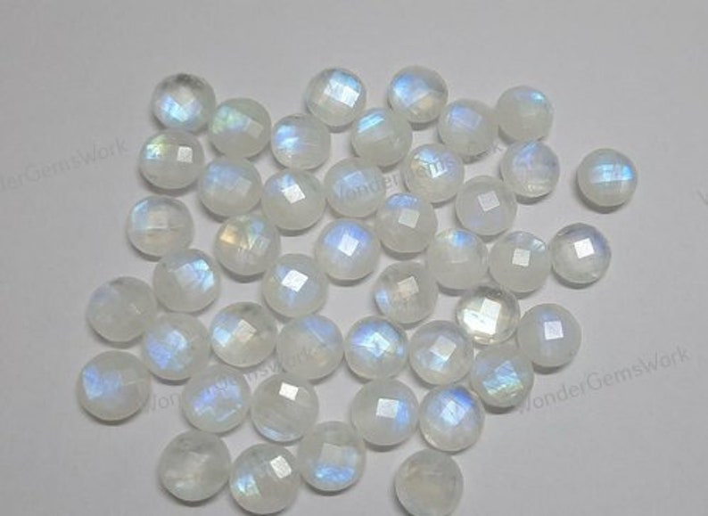 11x11mm Natural Rainbow Moonstone 6mm-15mm Round Checker Cut Free Delivery Loose Gemstone 6x6mm 7x7mm 8x8mm 10x10mm 15x15mm. 9x9mm