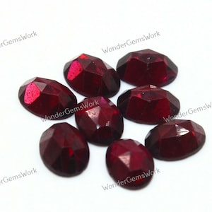 Natural Hyderabadi Garnet 6x8mm-12x16mm Oval Rose Cut  Loose Gemstone 6x8mm, 7x9mm, 8x10mm, 9x11mm, 10x12mm, 10x14mm, 12x16mm..