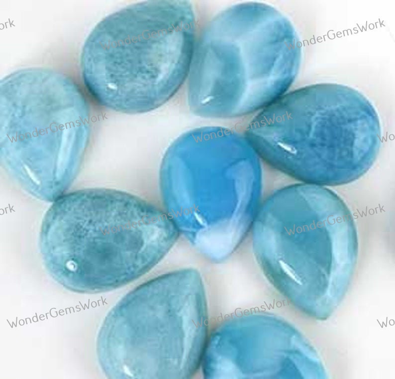 5x7mm 12x16mm. 7x10mm 8x12mm Natural Larimar 3x5mm-12x16mm Pear Cabochon Free Delivery Loose Gemstone 3x5mm 4x6mm 6x9mm