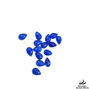 Blue Jade AAA Quality Calibrated Size 3x5mm-20x30mm Pear Cabochon Flat Back Loose Gemstone