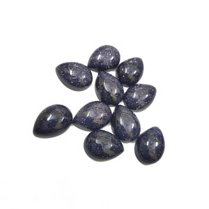Synthetic Blue Goldstone AAA Quality Calibrated Size 3x5mm-20x30mm Pear Cabochon Flat Back Loose Gemstone