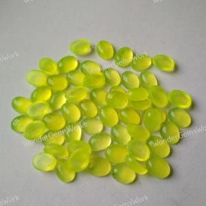 Beautiful Light Yellow Jade AAA Quality Calibrated Size 3x5mm-20x30mm Oval Cabochon Loose Gemstone Light Yellow Jade For Making Jewelry