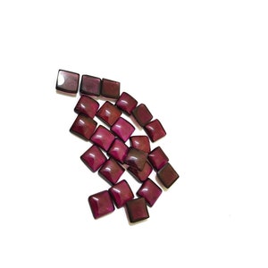 Natural Hyderabadi Garnet 3mm-15mm Square Cabochon Loose Gemstone 3x3mm, 4x4mm, 5x5mm, 6x6mm, 7x7mm, 8x8mm, 9x9mm, 10x10mm, 11x11mm, 15x15mm