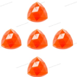 Natural Carnelian 6mm-15mm Trillion Rose Cut Free Delivery Loose Gemstone 6x6mm, 7x7mm, 8x8mm, 9x9mm, 10x10mm, 11x11mm, 12x12mm, 15x15mm.