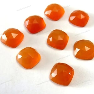 Natural Carnelian 6mm-15mm Cushion Rose Cut Free Delivery Loose Gemstone 6x6mm, 7x7mm, 8x8mm, 9x9mm, 10x10mm, 11x11mm, 12x12mm, 15x15mm.