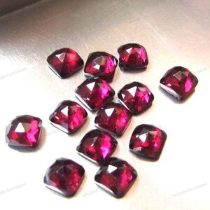 Natural Hyderabadi Garnet 6mm-15mm Cushion Rose Cut Free Delivery Loose Gemstone 6x6mm, 7x7mm, 8x8mm, 9x9mm, 10x10mm, 11x11mm, 15x15mm.