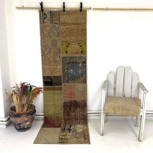 Vintage Patchwork Runner Rug, 2’5x8’2 ft, Handstitch Rug, Decorative Rug, Turkish Rug, Handmade Rug, Hallway Rug, Vintage Rug, 250x77 cm