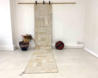 Handmade Jute Runner Rug: Vintage Hemp Hallway Rug, 2'3x12'0 ft