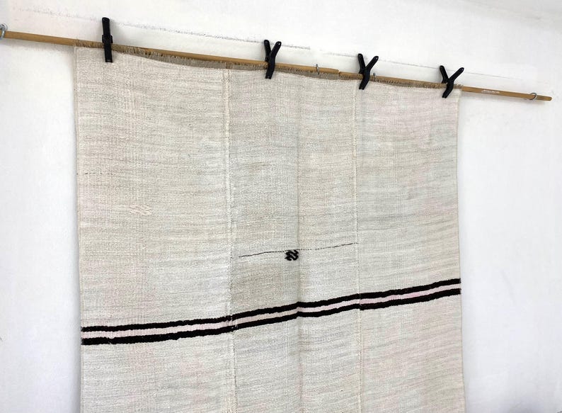 Large Natural Hemp Rug 5x8, Organic Jute Area Rug, 5'2x8'2 ft image 6