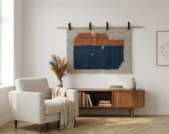 Tapete de parede Kilim da Anatólia vintage, tapeçaria de lã tecida à mão (2'6x3'7 pés)