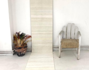 Vintage Hemp Runner Rug, Natural Jute Hallway Carpet (2'2"x10'3")