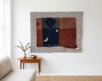 Vintage Woven Tapestry, Handmade Wall Hanging Art, Boho Wall Decor, (3'4x4'4 ft)