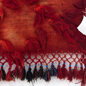 Vintage Turkish Wool Wall Art Rug: Handmade Tapestry, (3’7x5’2 ft) image 12