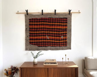 Tappeto da parete in lana turca vintage: arazzo fatto a mano (3'4x4'2 piedi)