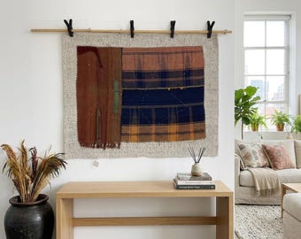 Vintage Turkish Wool Tapestry Rug: Handwoven Wall Hanging, 3'4x4'3 ft