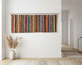 Woven Headboard Alternative, Large Wall Hanging, Boho Above Bed Decor, Colorful Tapestry, 2'3x6'2 ft