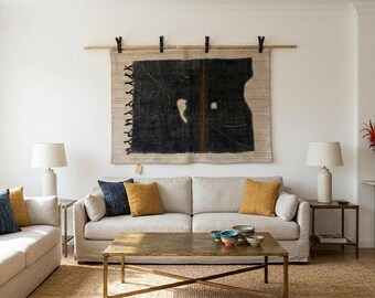 Vintage Turkish Wall Art Rug: Handmade Tapestry, (3’1x4'4 ft)