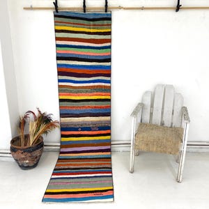 Vintage Runner Rug, 2’3x9’0 ft, Decorative Rug, Striped Runner Rug, Hallway Runner Rug, Handmade Runner Rug, Anatolian Rug, 277x70 cm