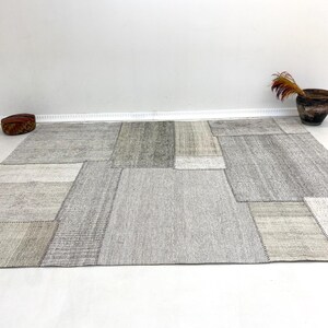 Alfombra tradicional moderna de patchwork, 2,35 m x 3 m, lavable, decorativa, anatolia, hecha a mano, 2,44 m x 2,44 m, 306 x 237 cm