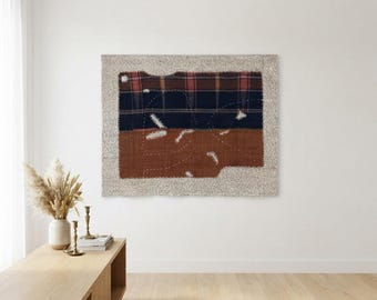 Vintage Anatolian Kilim Wall Hanging, Hand-Woven Wool Tapestry (3'4x4'2 ft)
