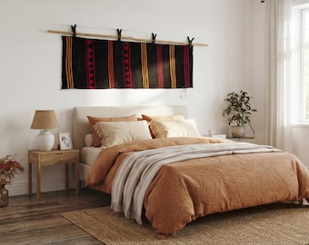 Tapete de parede turco vintage: tapeçaria feita à mão (63,5 cm x 218,9 cm)