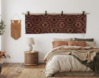 Handmade Wall Hanging: Boho Textile Art, (2'2x7'0 ft)