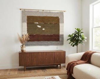 Handmade Vintage Wall Hanging: Boho Textile Art, (3'4x4'2 ft)