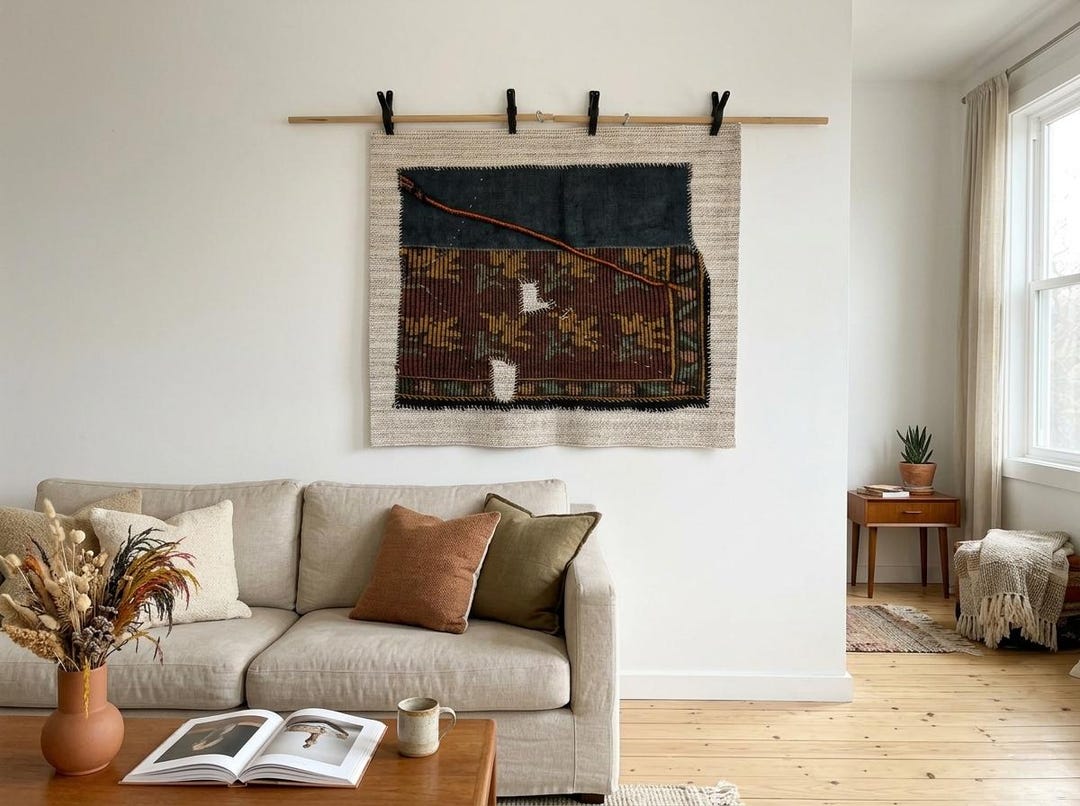 Vintage Handmade Wall Hanging Rug: Wall Art (3’4x3'9 Ft) - Etsy