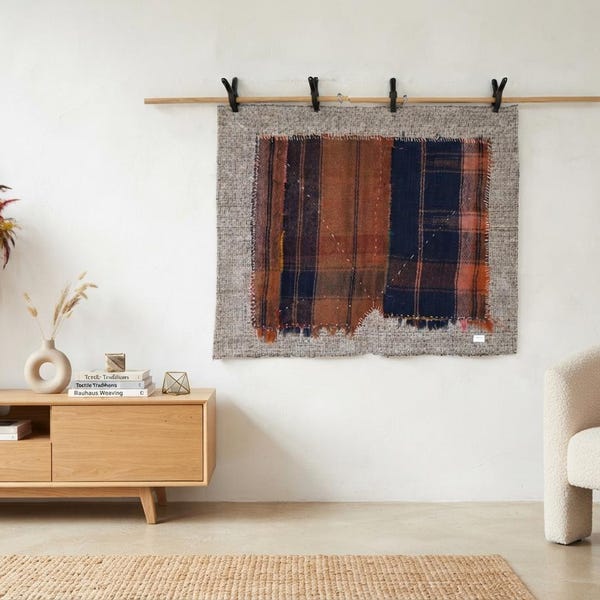 Handmade Woven Wall Hanging, Tapestry Unique Boho Decor (3'4x4'2 ft)