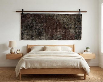 Handwoven Vintage Wall Hanging: Woven Wall Art, 2'5x5'9 ft