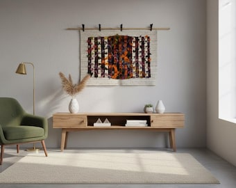 Vintage Turkish Wool Rug: Handmade Tapestry Wall Decor (3x5 ft)