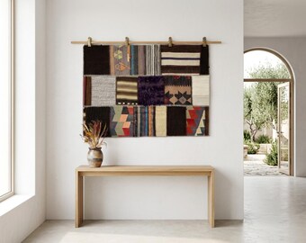 Vintage Wall Hanging Tapestry, Large Panoramic Textile Wall Art, (3'3"x4'6")