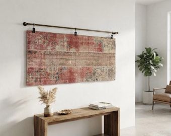 Handwoven Vintage Wall Hanging: Woven Wall Art, 2'3x5'2 ft
