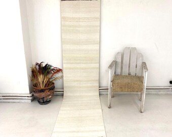 Vintage jute Kilim Runner Rug: Turkish Hallway Rug (2'2x10'2 ft, 311x69 cm